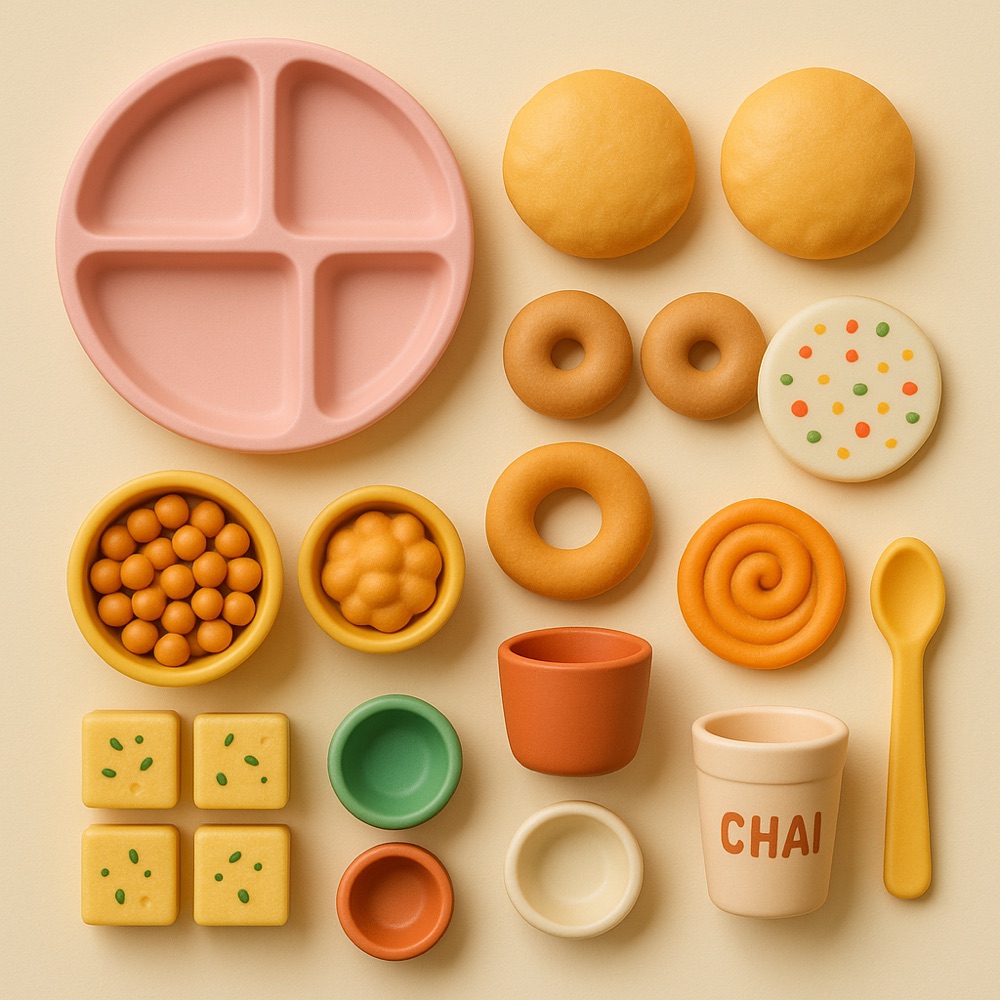 North Indian Breakfast Thali — Pretend Play Set